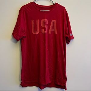 Nike Men's Olympic Team Training Shirt Red USA 801149-687 Size L